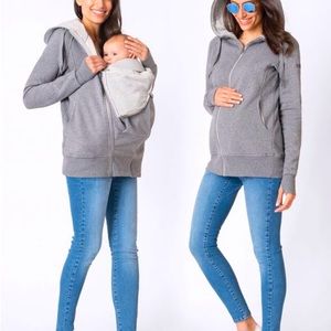 Seraphine Grey 3 in 1 Maternity Hoodie Small